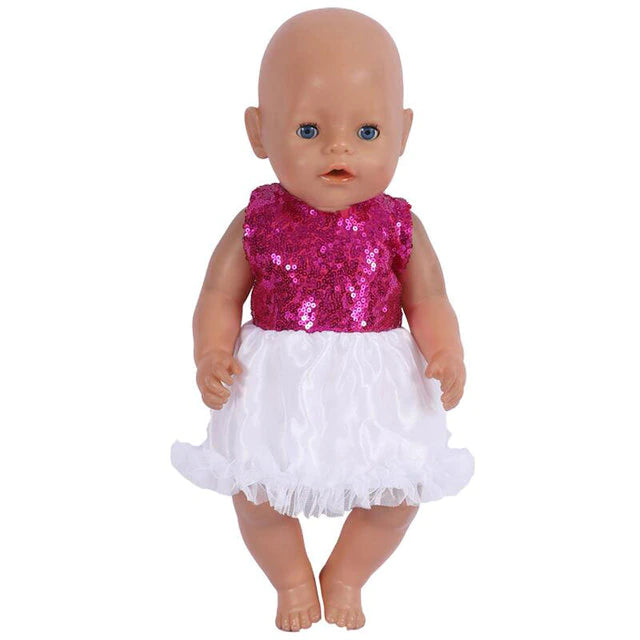 18" Doll Fuchsia Sequin Tutu Dress