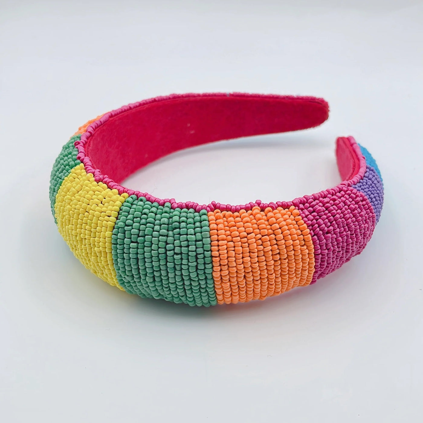 Rainbow Crown Beaded Headband