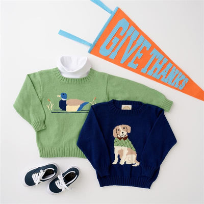 Isaac's Intarsia Sweater - Mallard/Grenada Green