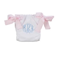 Beverly Bow Bloomer - White w/ Pink Seer Tie