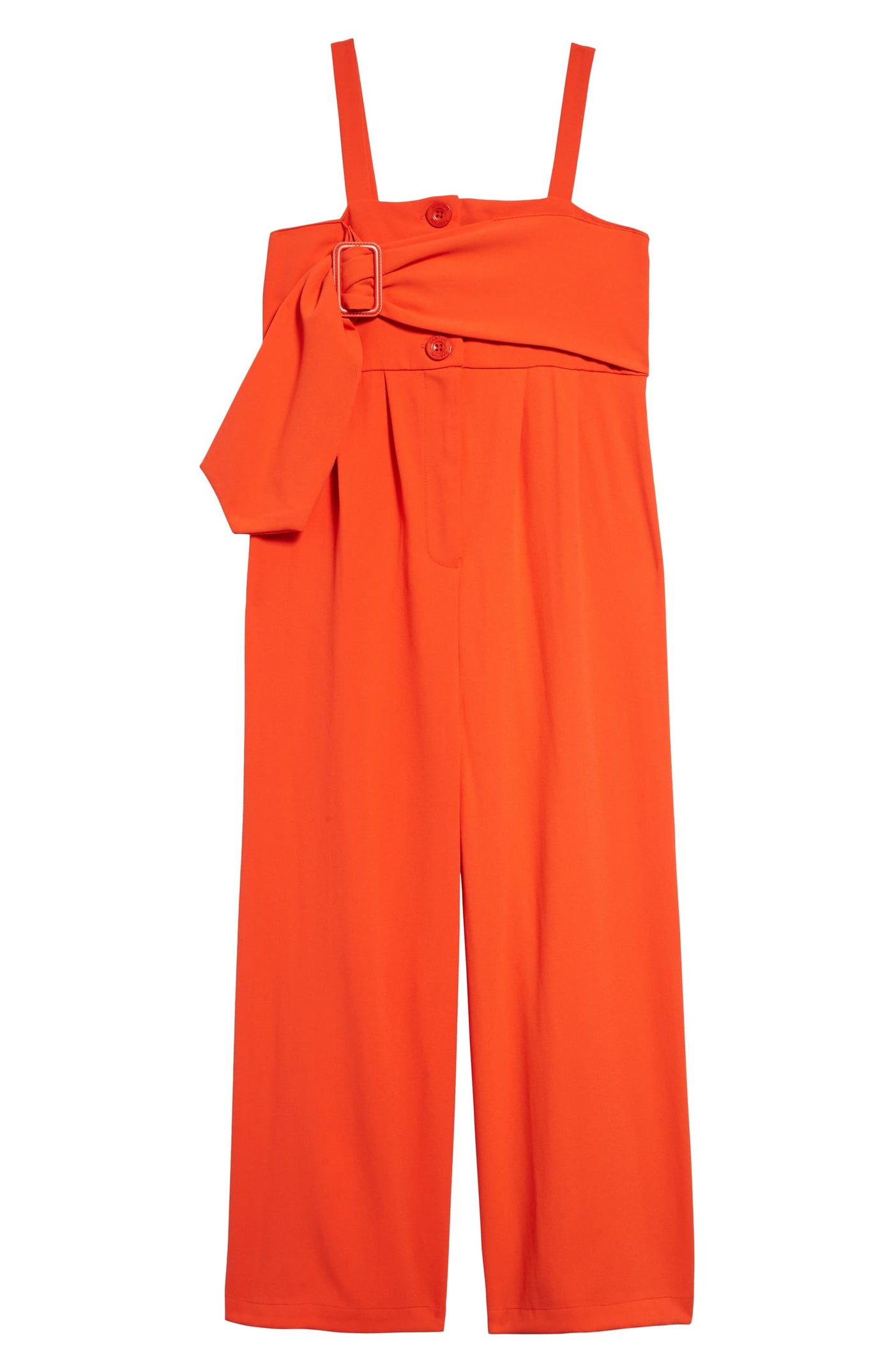 Harlow Crepe Jumpsuit w/ Belt - Orange