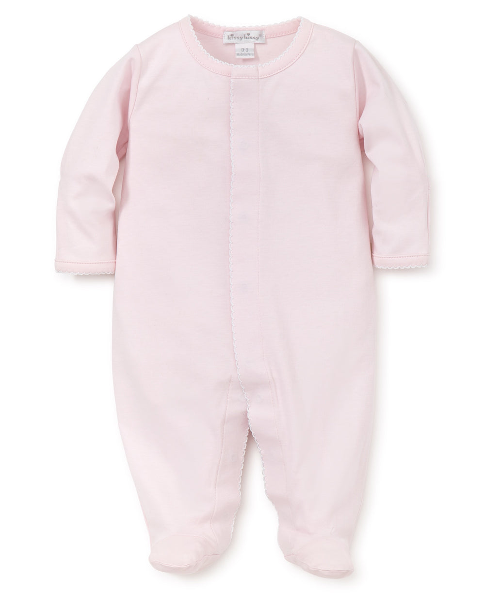 Pink with White Trim Kissy Basics Footie
