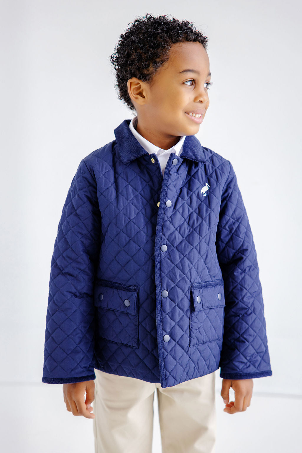 Caldwell Quilted Coat-Nantucket Navy/PalmP