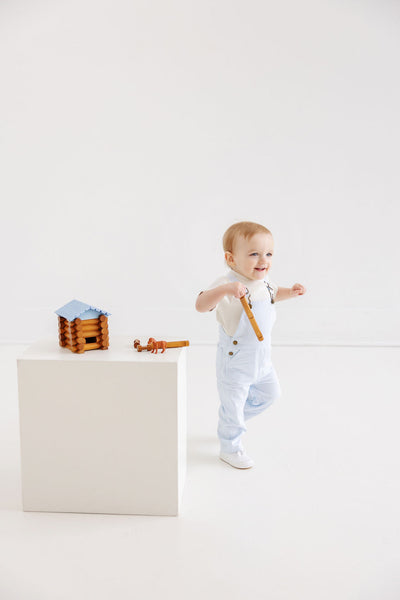 Chapman Choo Choo Longalls- Blue Tally Ticking