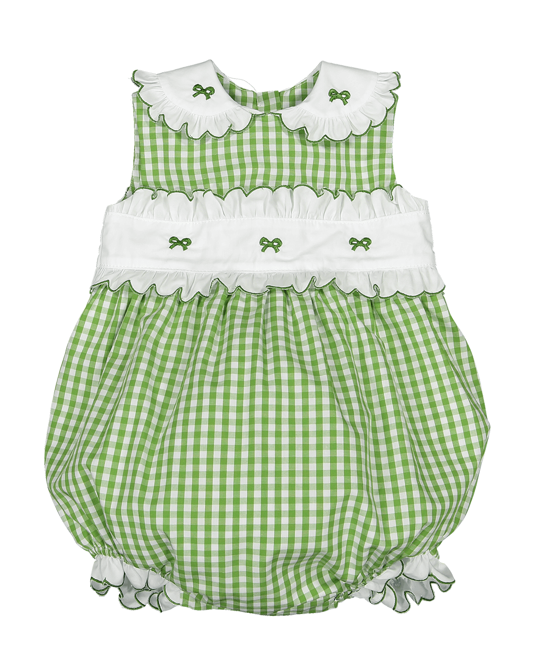 Grass Embroidered Bows Romper/Bubble