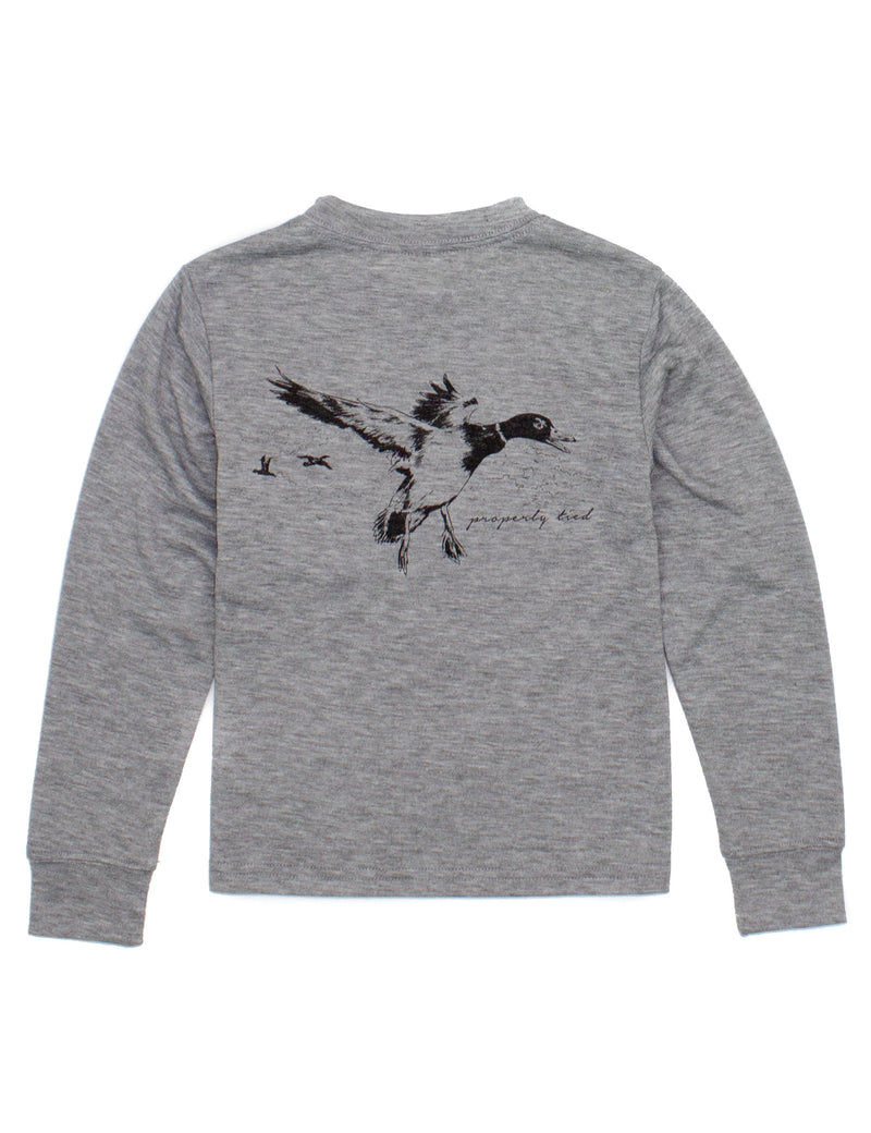 LD Portland Pocket Tee LS Flying Duck - Heather Gray