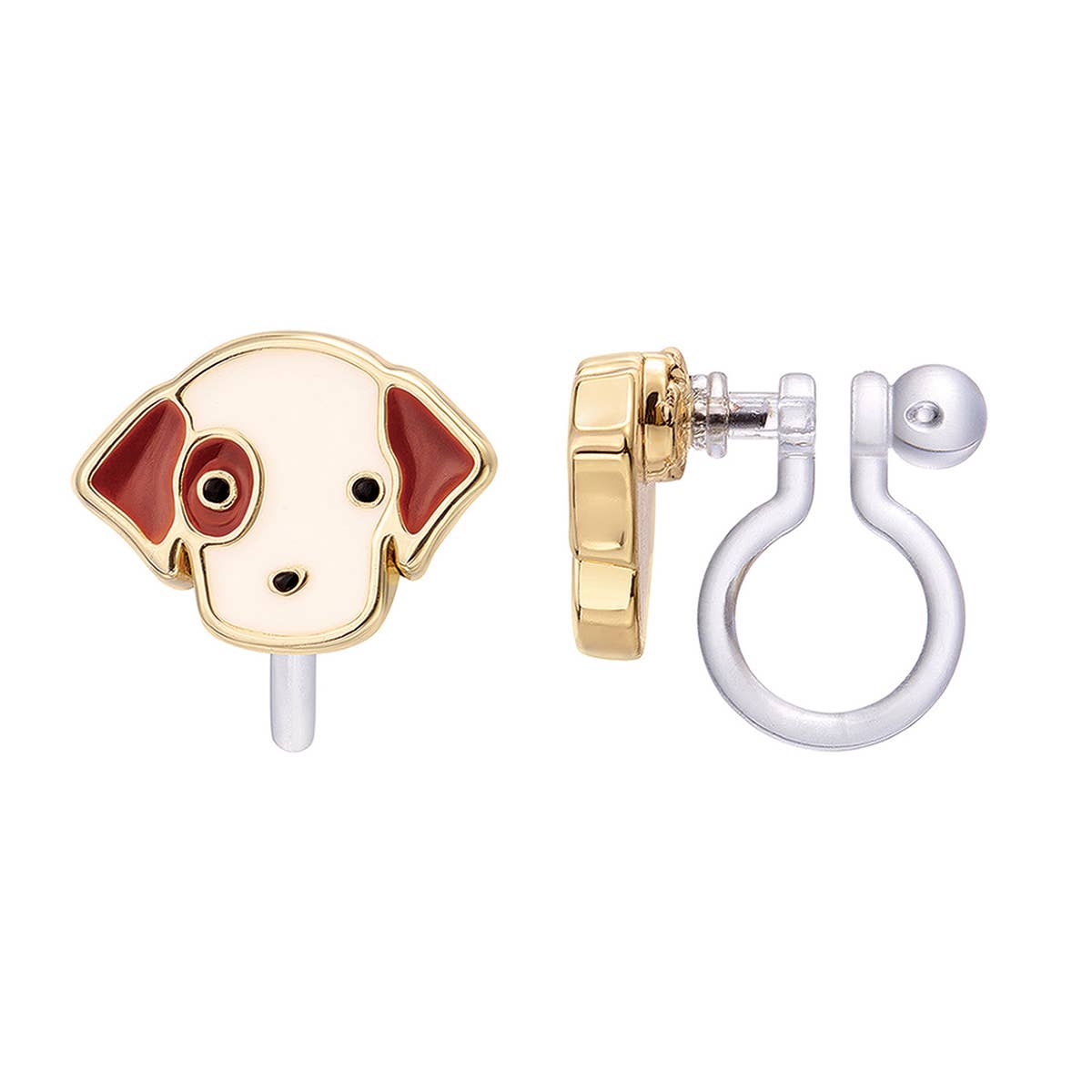 CLIP ON Cutie Earrings - Perky Puppy