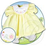 18" Yellow White Collar Embroidered Doll Dress