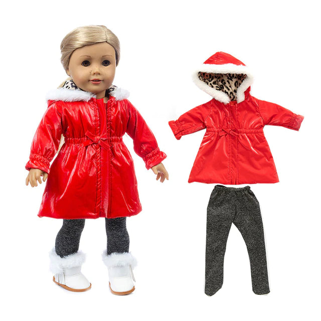 18" Doll Red Jacket & Leggings Set