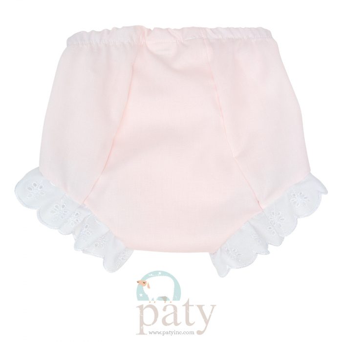 Pink Imperial Batiste Eyelet Diaper Cover