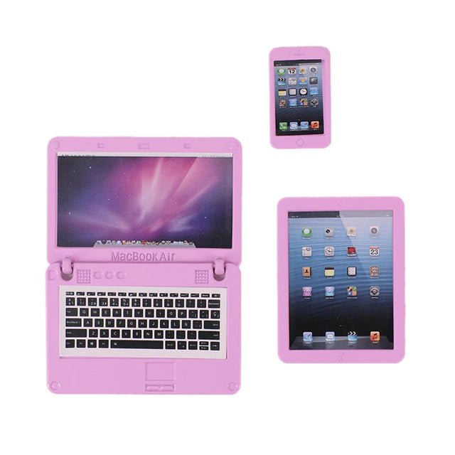 18" Purple Doll Laptop, Tablet, & Cell Phone