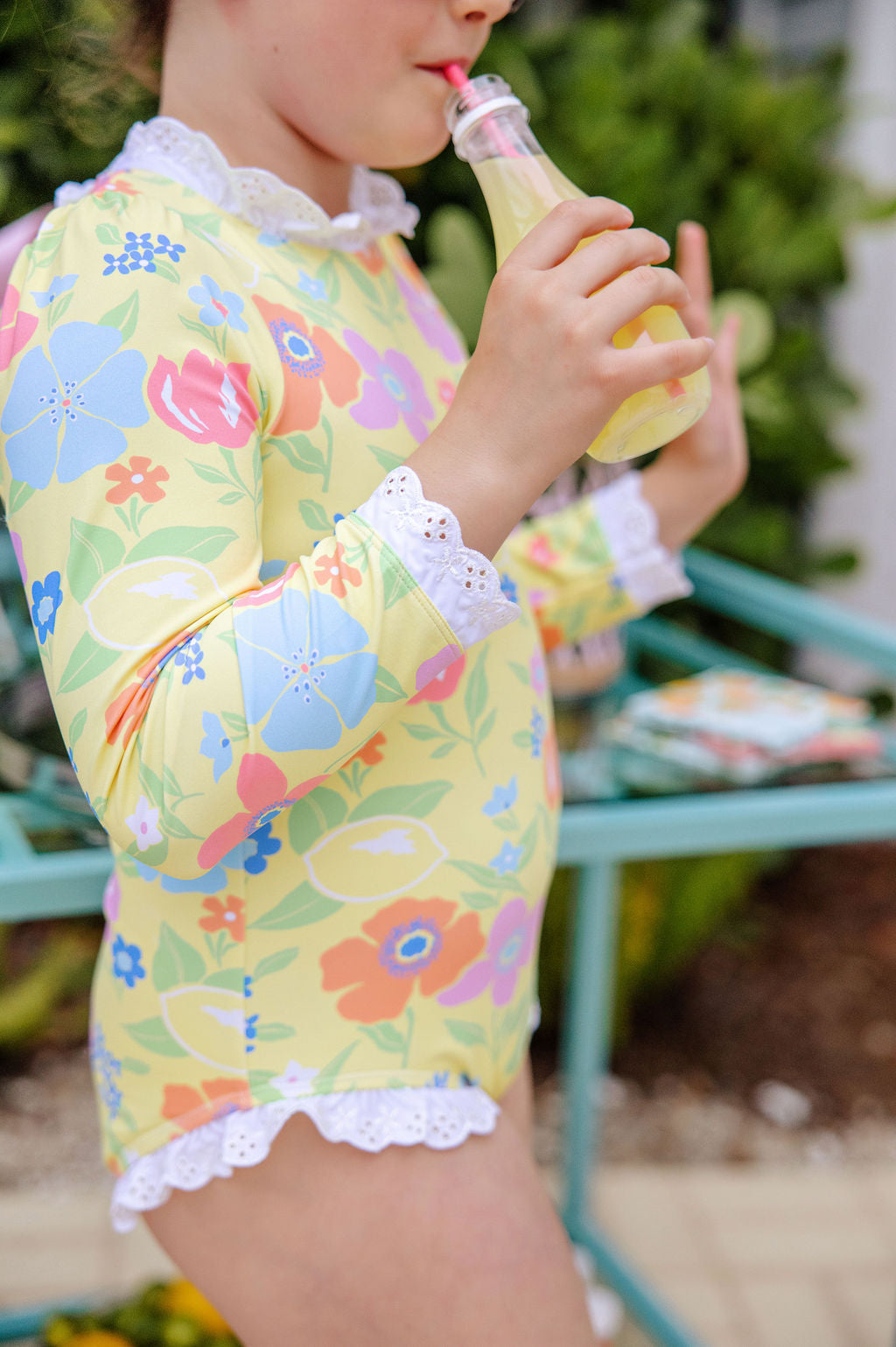 Sarasota Surf Suit -Boca Blooms (Yellow)