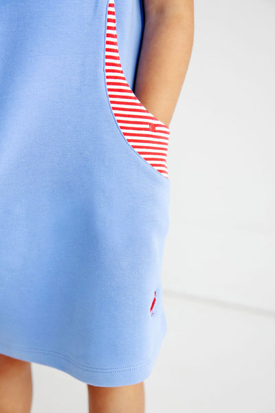 Gladys Day Dress -Barbados Blue/RR Stripe