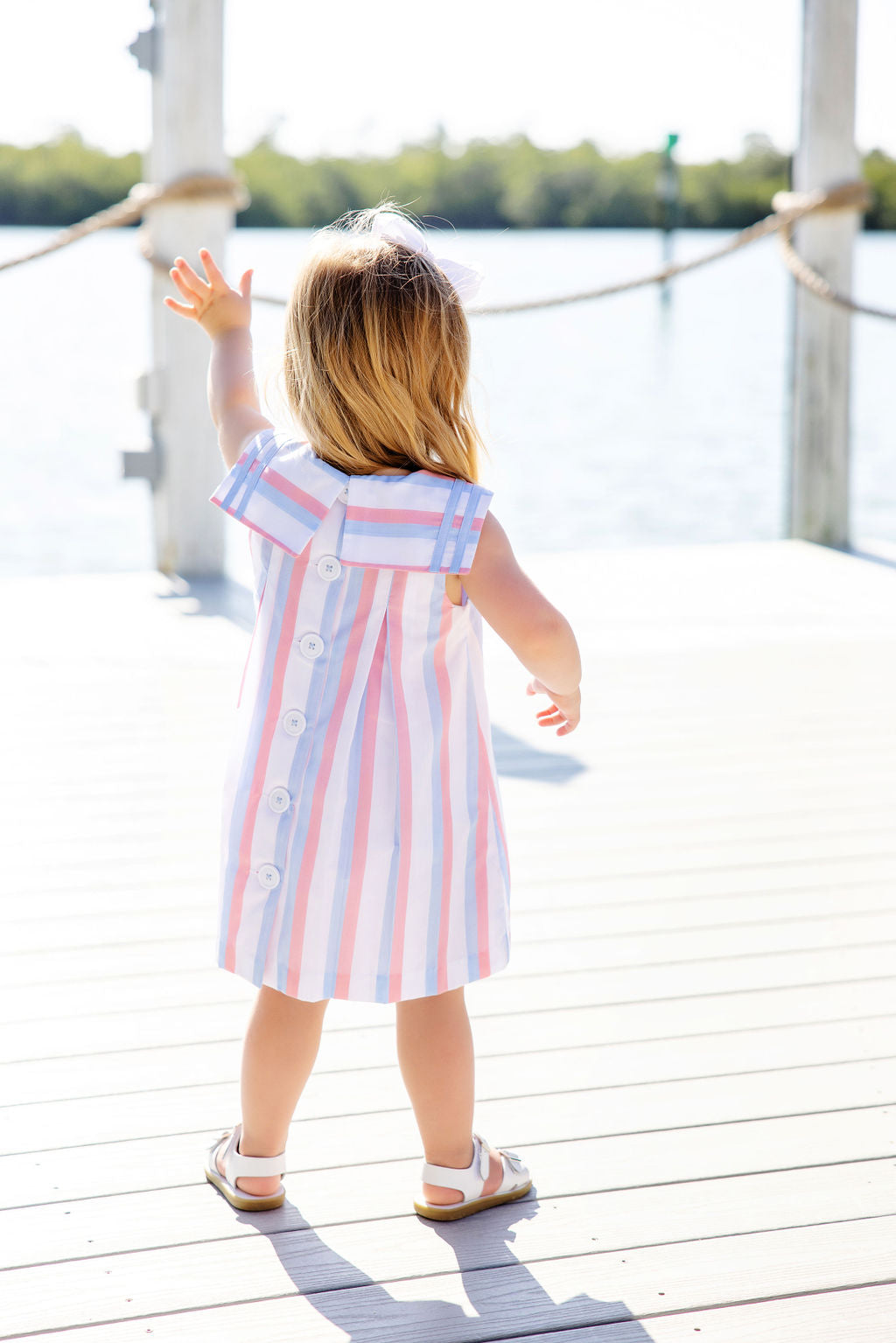 Cindy Sailor Dress - New River Nautical Stripe