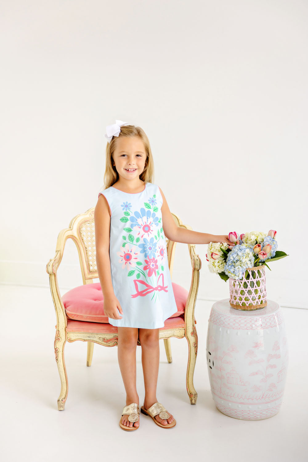 Anne Charlotte Shift Dress BuckBlue/HHP Flower