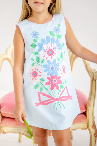 Anne Charlotte Shift Dress BuckBlue/HHP Flower