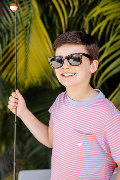 Carter Crewneck - Beale Street Blue/Parrot Cay Coral Stripe