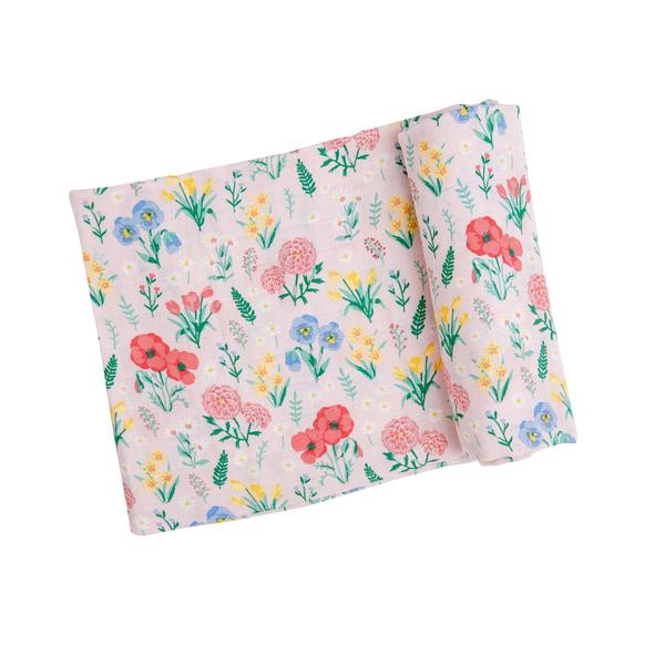 Summer Floral Swaddle Blanket - Pink
