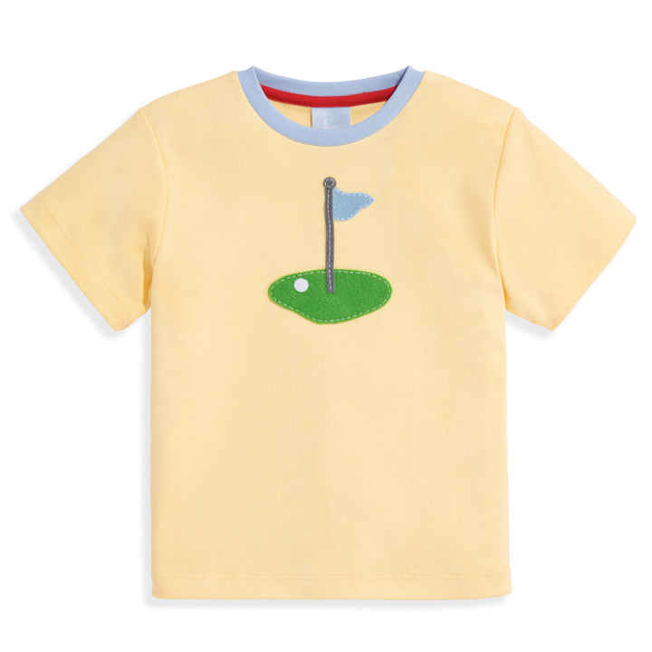 Applique Pima Tee- Yellow with Golf