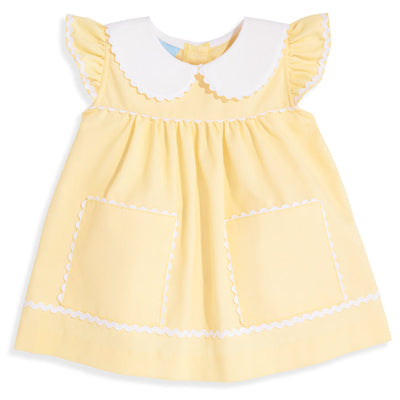 Hazel Peter Pan Dress-Yellow Pique