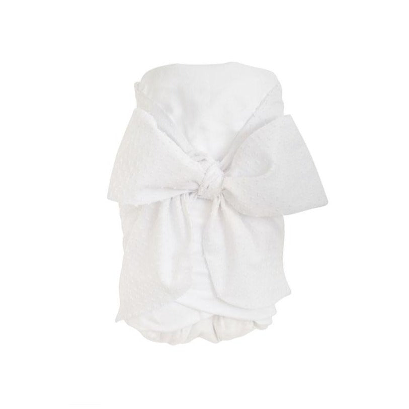 Bow Swaddle - Worth Avenue White Dallas Dot