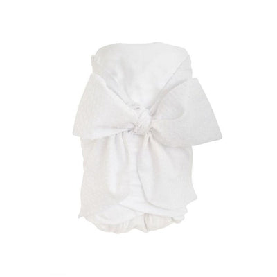 Bow Swaddle - Worth Avenue White Dallas Dot