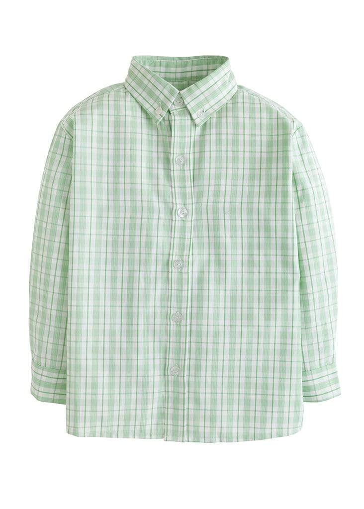 Button Down Shirt - Green Plaid