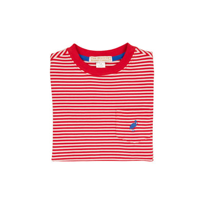 Carter Crewneck-Richmond Red Stripe/Rockefeller Royal-Pocket and Stork