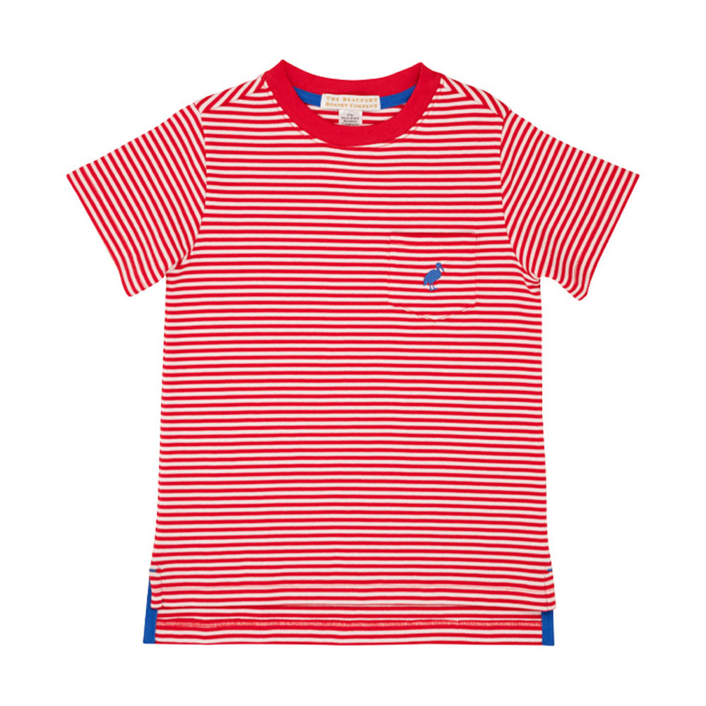 Carter Crewneck-Richmond Red Stripe/Rockefeller Royal-Pocket and Stork