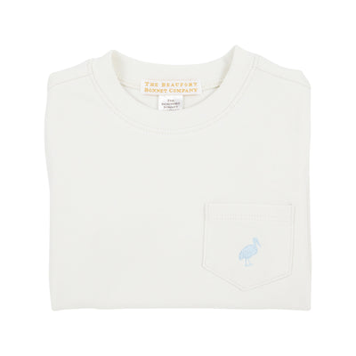Carter Crewneck-Saratoga Stone w/BuckBlue Stork-Pocket and Stork