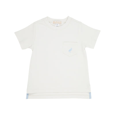 Carter Crewneck-Saratoga Stone w/BuckBlue Stork-Pocket and Stork