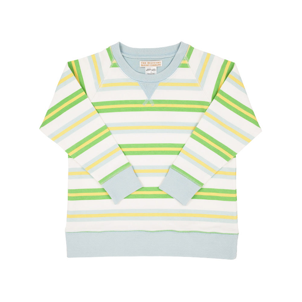 Cassidy Comfy Crewneck Boys French Terry-Seacrest Stripe/BuckBlue