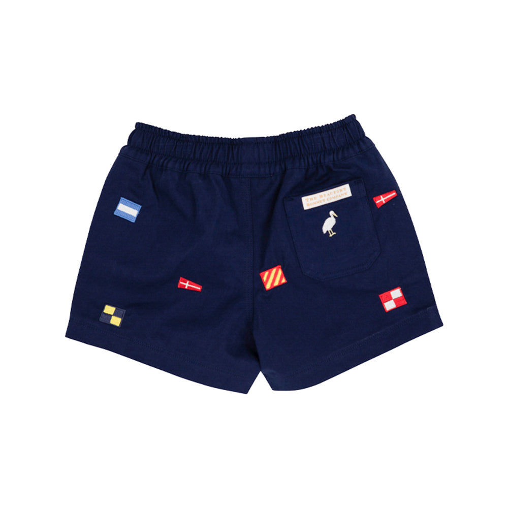 Critter Sheffield Shorts- Nantucket Navy Flags/Multi