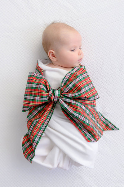 Bow Swaddle-Keswick Hall Holiday Plaid