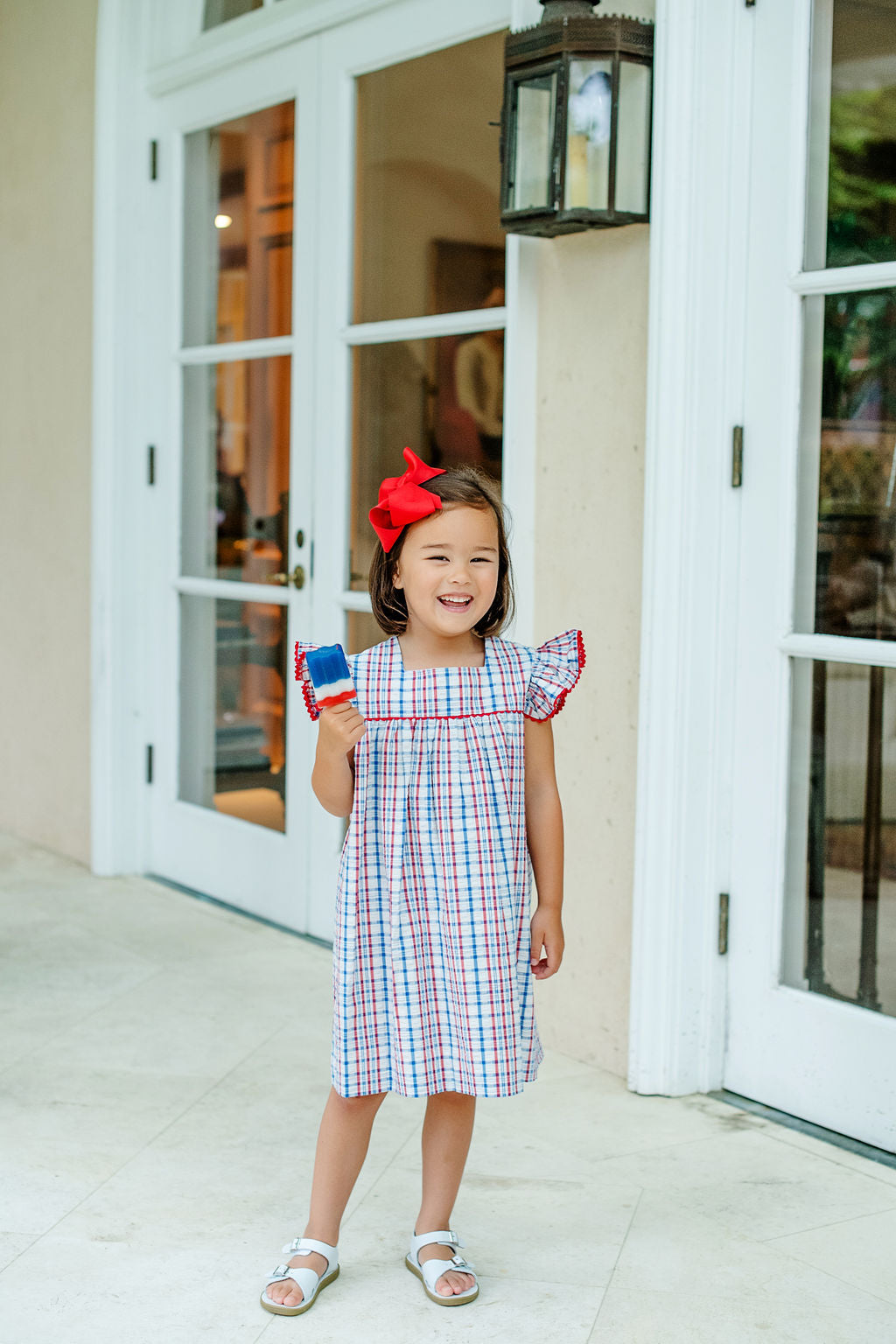 Rosemary Ruffle Dress-Sewanee Seersucker/RR