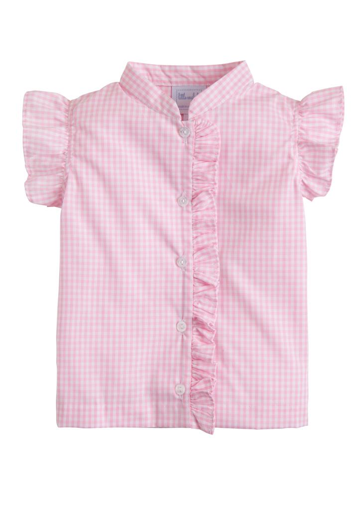 Flutter Blouse - Pink Plaid