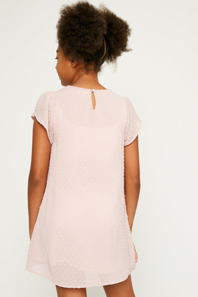 Textured Shift Dress - Pink