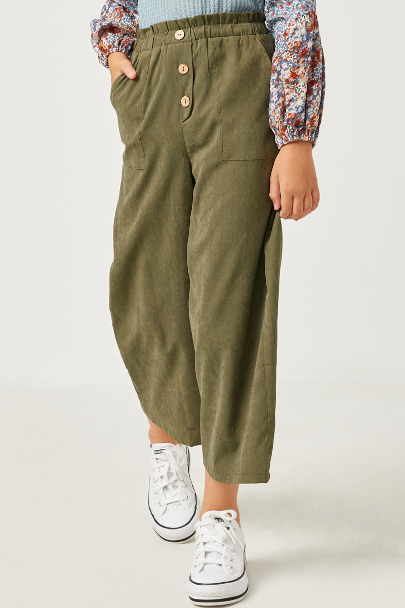 Brushed Elastic Waist Wide Leg Pants