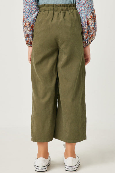 Brushed Elastic Waist Wide Leg Pants