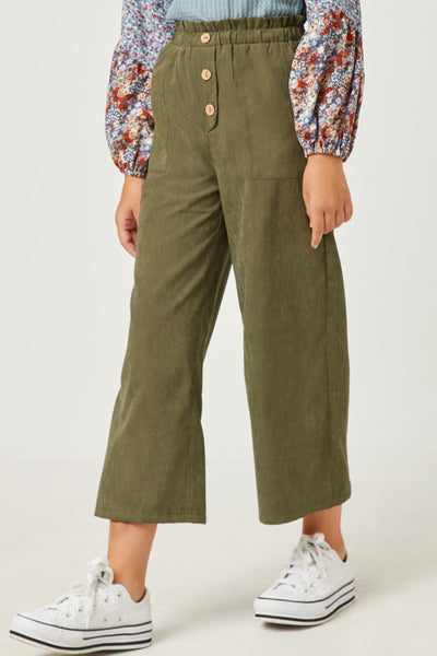 Brushed Elastic Waist Wide Leg Pants