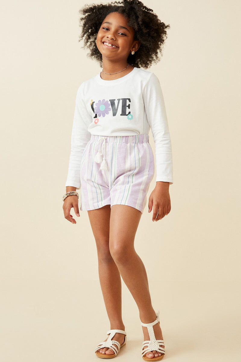 Tassel Tie Striped Short