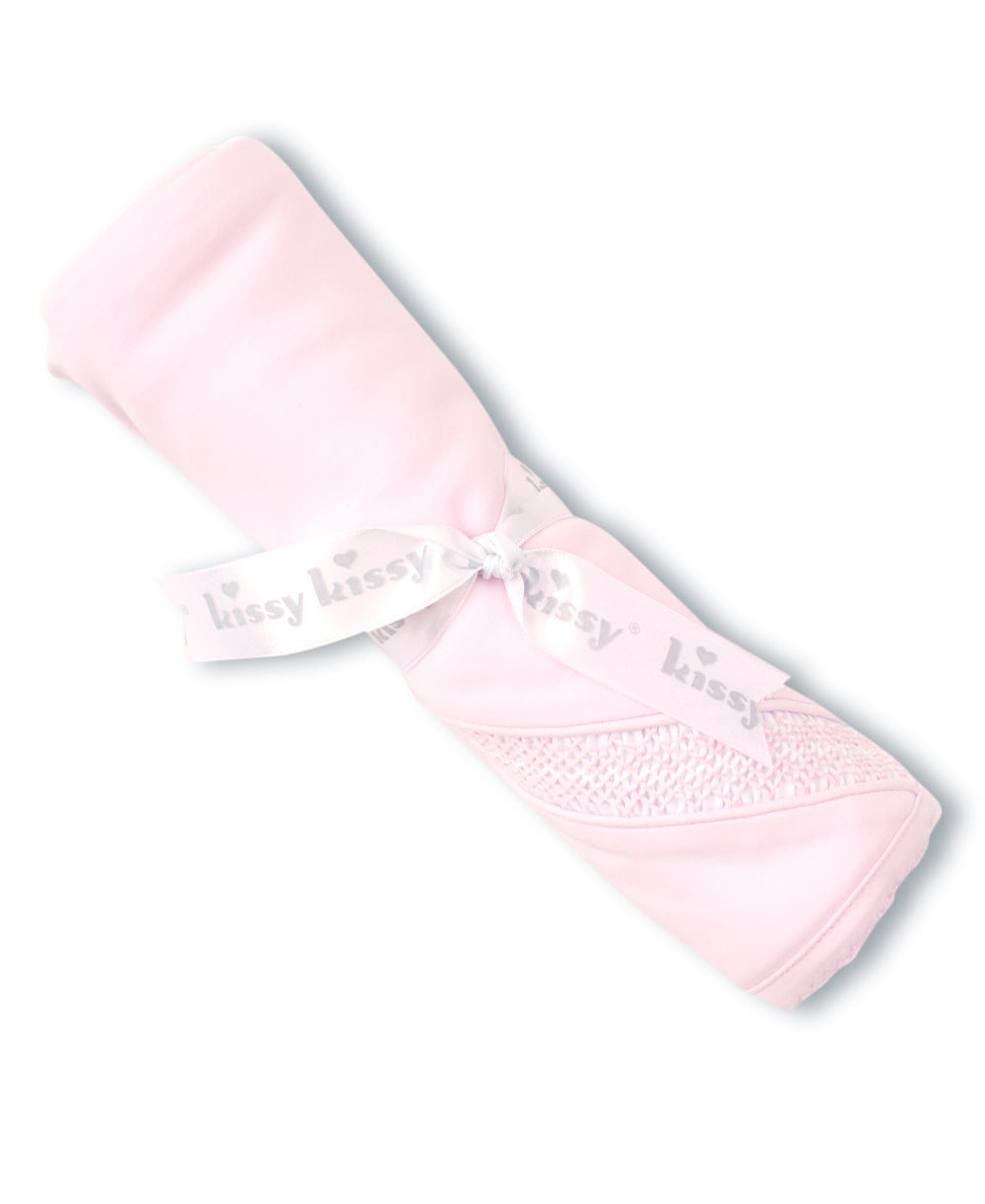Kissy Blanket with Hand Smocking - Pink