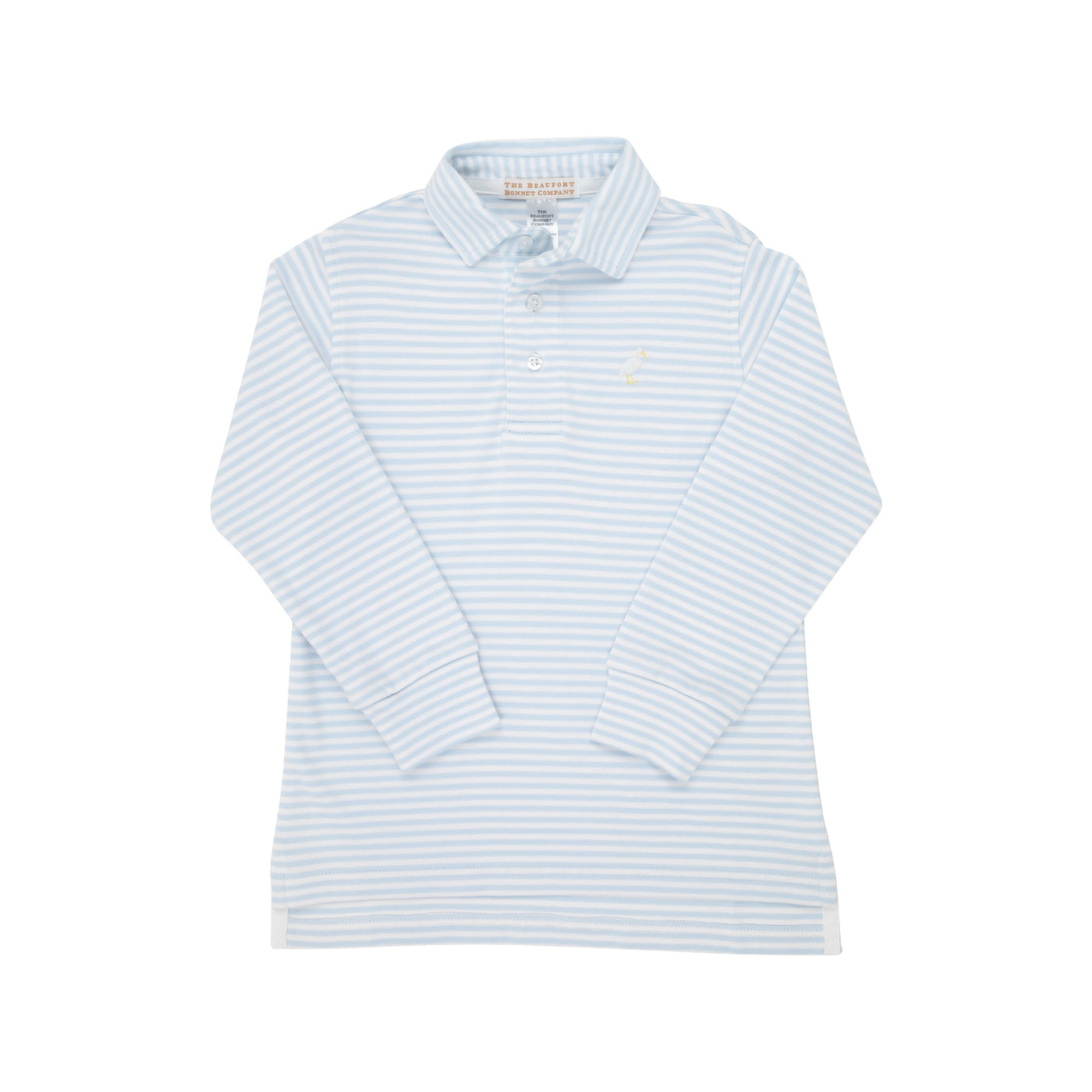 Prim and Proper Polo LS Pima-BuckB Stripe/Multi Stork