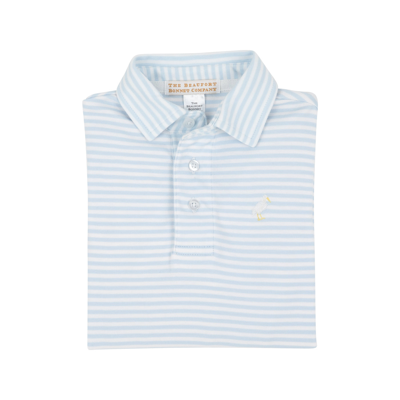 Prim and Proper Polo LS Pima-BuckB Stripe/Multi Stork