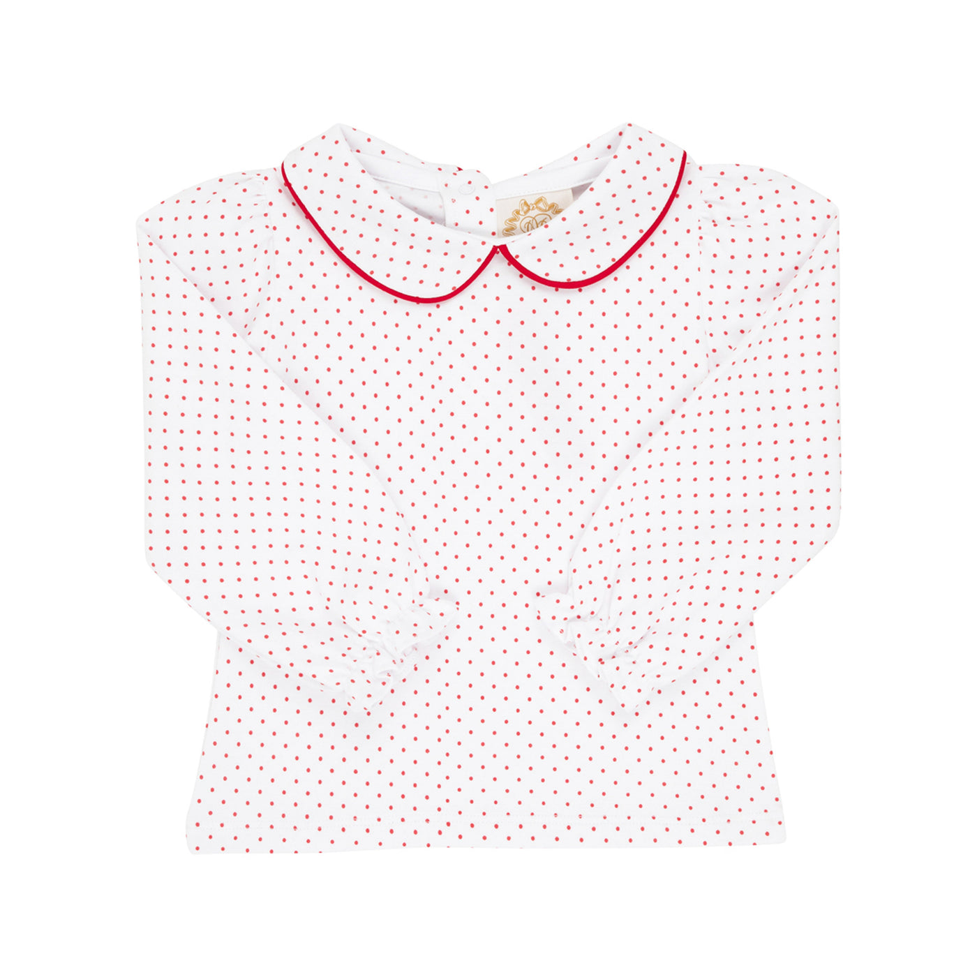 Girls Maude's Peter Pan Collar LS Shirt RR Microdot