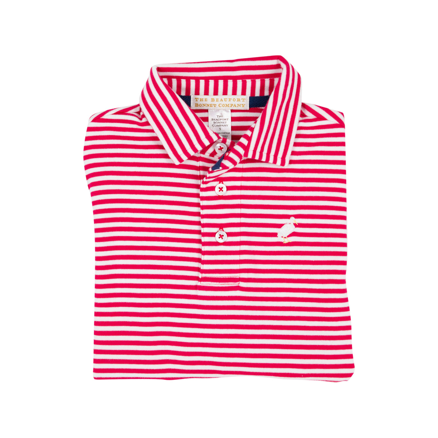 Prim and Proper Polo LS Pima-RR Stripe/Multi Stork