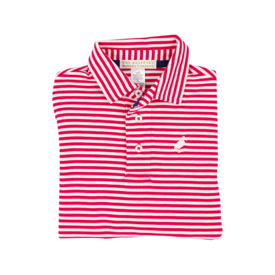 Prim and Proper Polo LS Pima-RR Stripe/Multi Stork