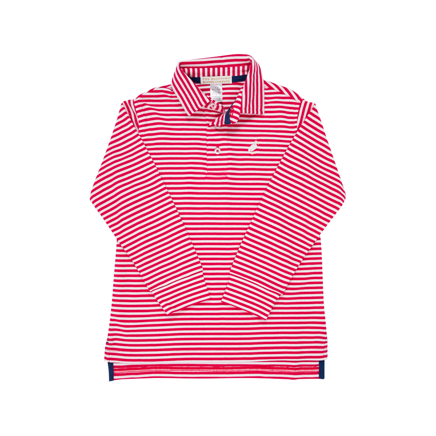 Prim and Proper Polo LS Pima-RR Stripe/Multi Stork