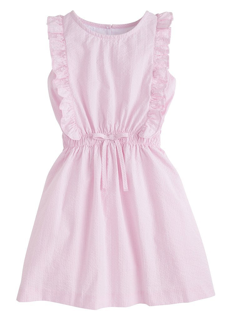 Louise Dress - Solid Pink Seersucker