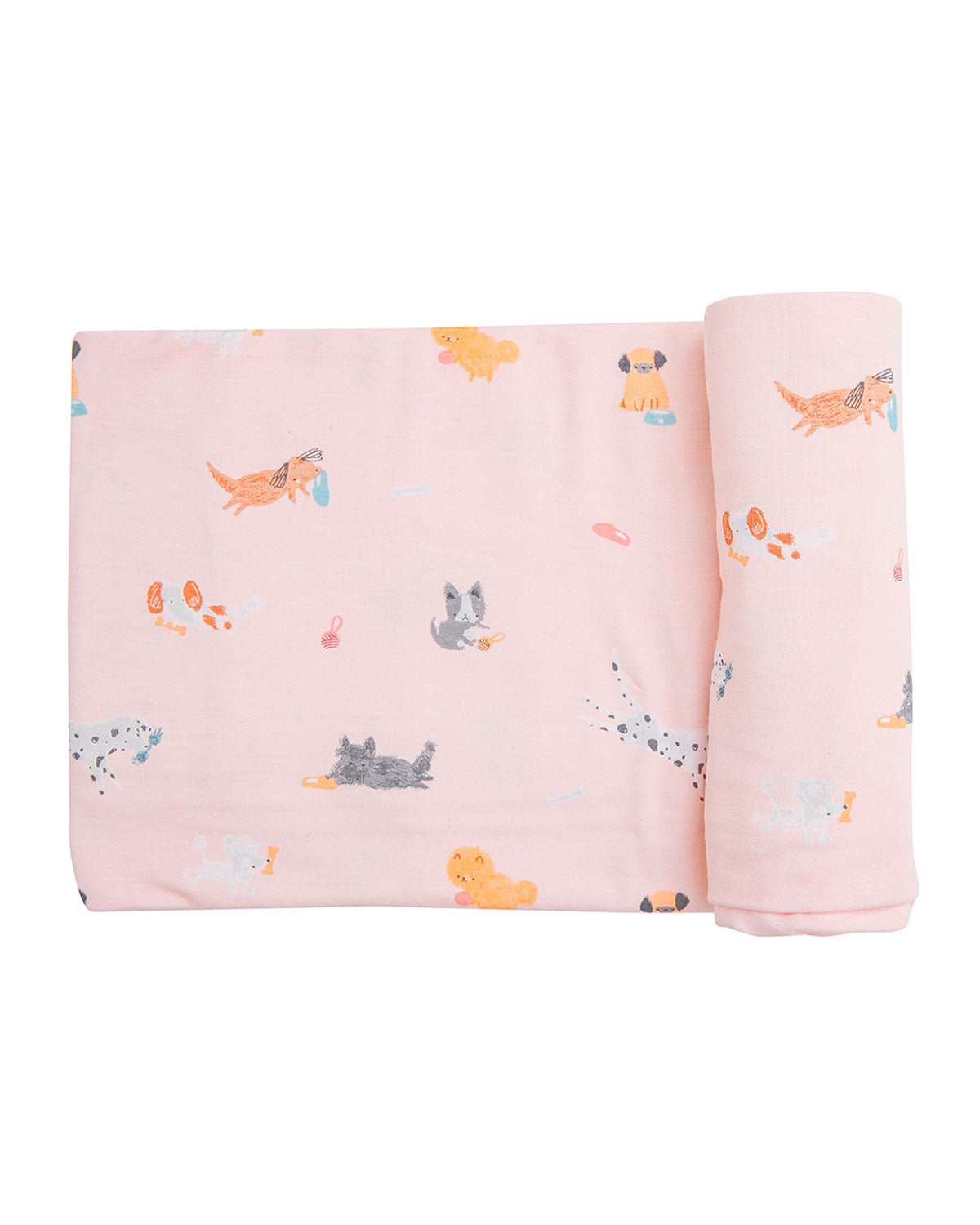 Puppy Play Swaddle Blanket - Pink
